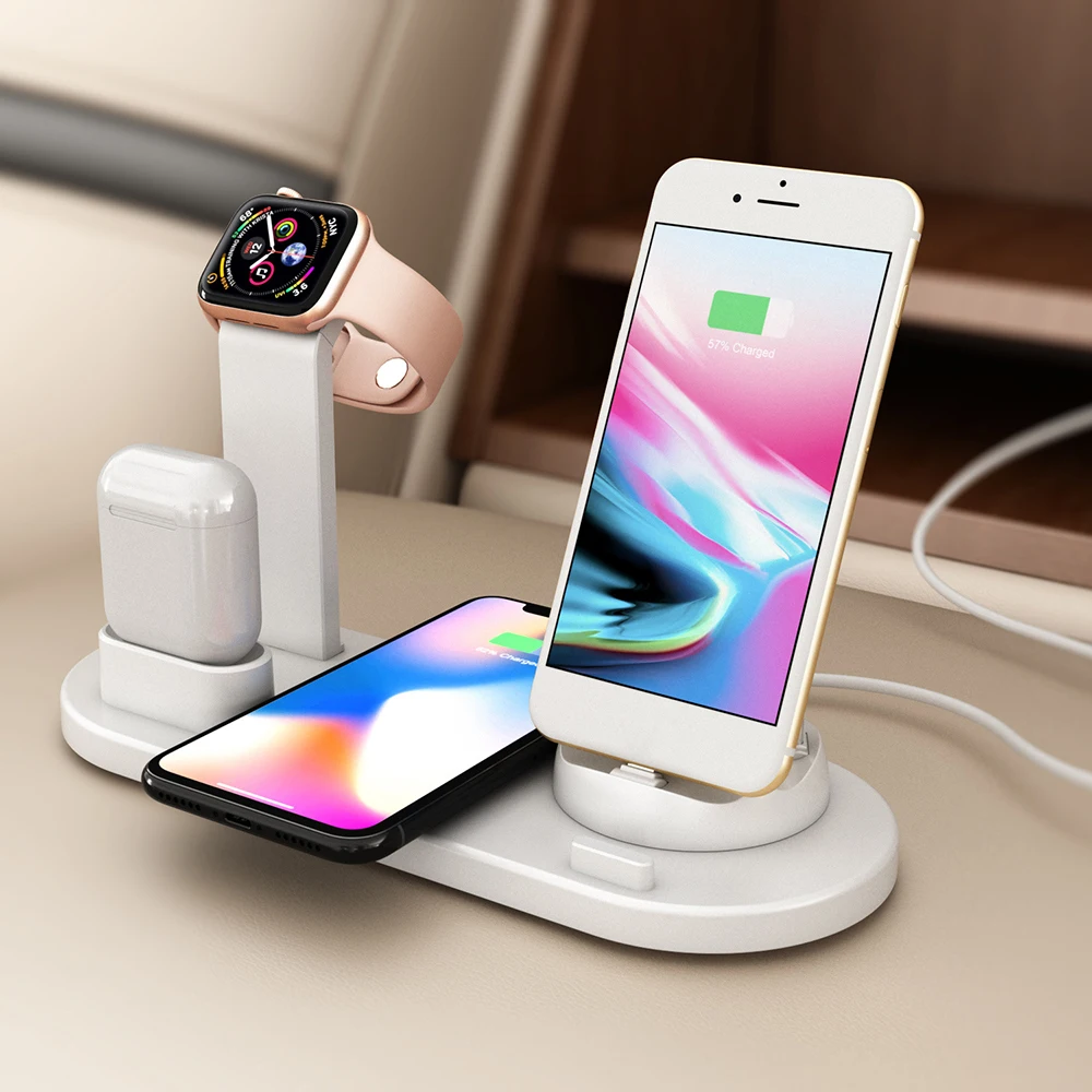 

For Apple Watch iPhone X XS iPhone 8 Plus Airpods Dock Wireless Charger Stand Station Mount Base 3 in 1 Charging Dock Holder New