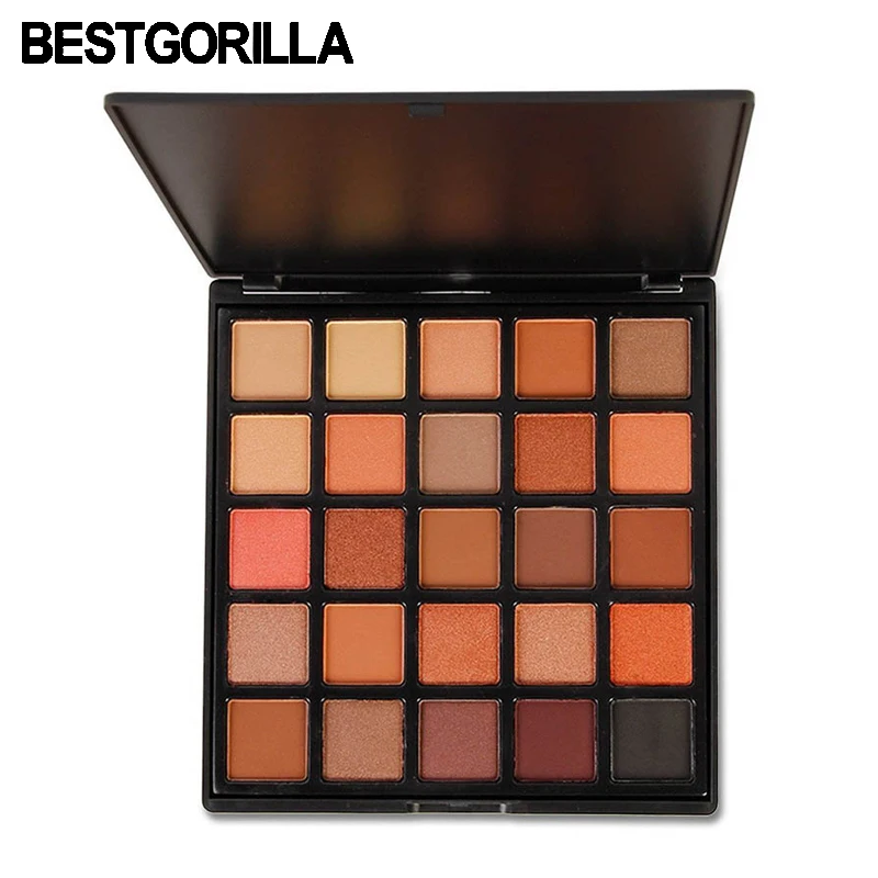 

BESTGORILLA Hot 25 Color Shimmer Matte Eyeshadow Makeup Palette Earth color Long Lasting Eye Shadow Natural Nude Eyes Cosmetics