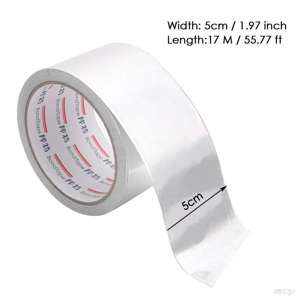 50mmx 17M Roll Silver Aluminium Foil Adhesive Sealing Tape Heating Duct