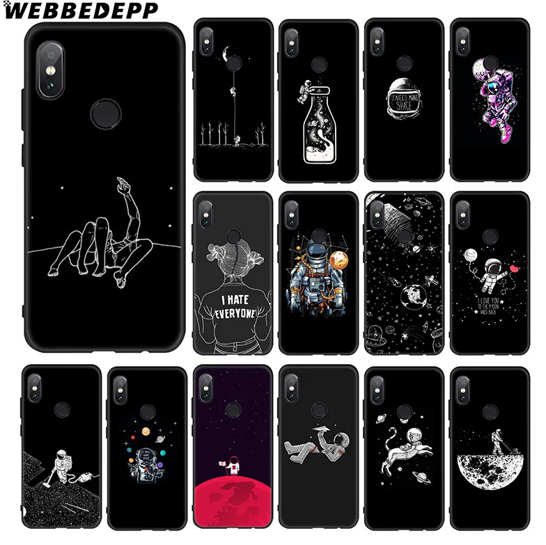 WEBBEDEPP Space милый мягкий чехол для Xiaomi 9 8 SE 6 A1 A2 Lite MIA1 MIA2 MI8 MI6 MAX 3 POCOPHONE F1 |