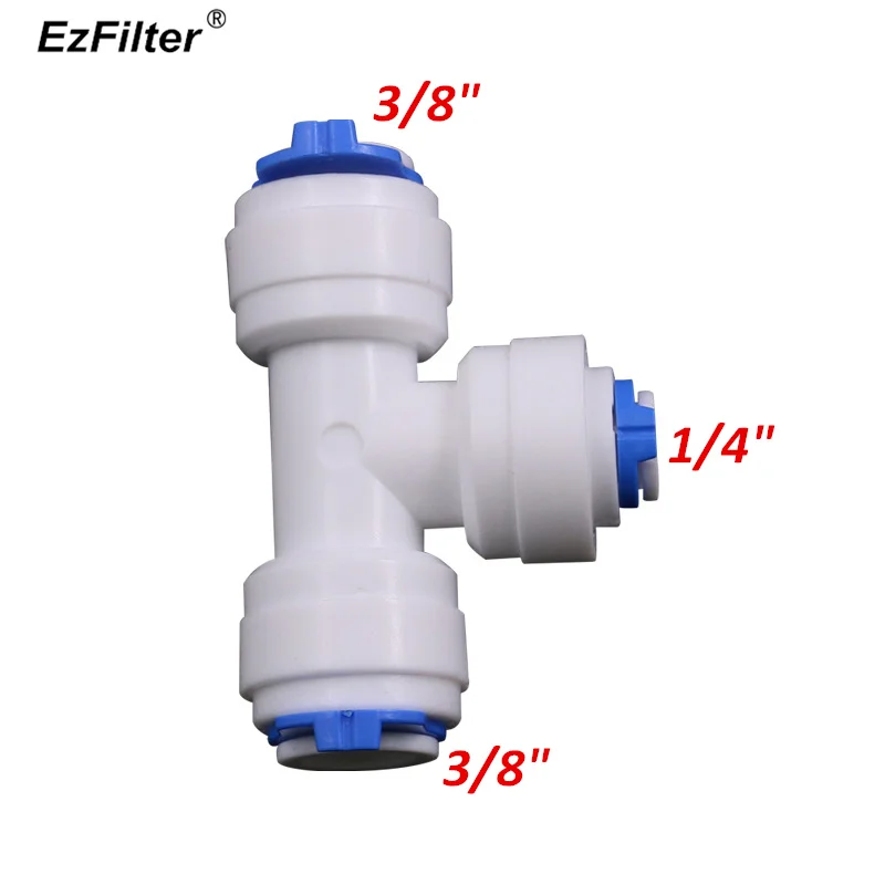 

Type Tee OD Hose connection 3/8" to 1/4" Reduce Splitter Quick Fittings RO Water Filters Fittings Connector
