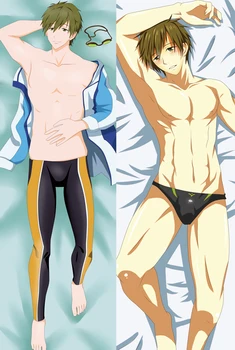 

May update Anime Free! Nanase Haruka & Tachibana Makoto & Rin Matsuoka Dakimakura throw pillow cover hugging body pillowcase