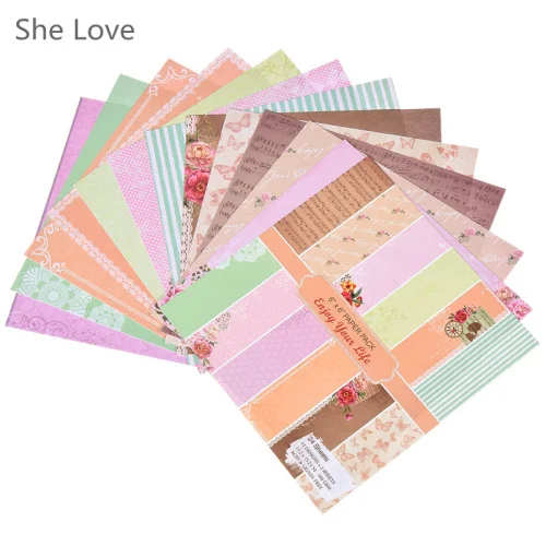 She Love 24 листа Скрапбукинг колодки бумага Оригами художественная бумага для фона открытки Сделай Сам Скрапбукинг Бумага Ремесло - Цвет: 3