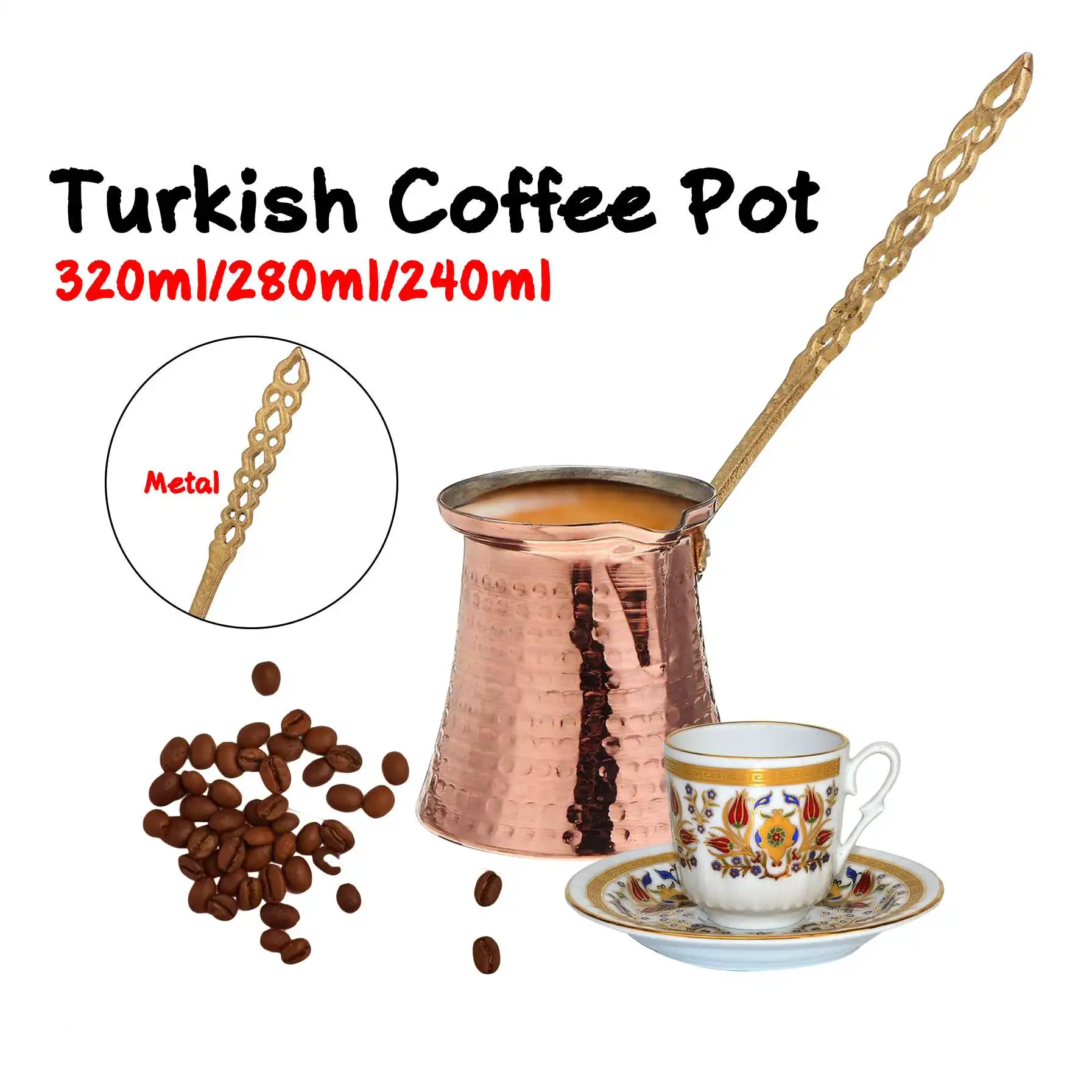 320/280/240ml Turk Turkish Coffee Pot Coffee Turk Turkish Copper Coffee Maker for Turk Cezve Cafeteria Metal Handle Cevze 320/280/240ml Turk Turkish Coffee Pot Coffee Turk Turkish Copper Coffee Maker for Turk Cezve Cafeteria Metal Handle Cevze