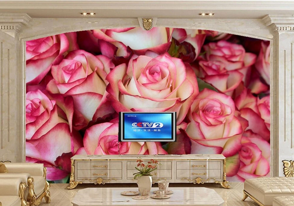 

Custom 3d mural, Roses Closeup Flowers wallpapers,living room tv wall kitchen bedroom restaurant Romantic wallpaper