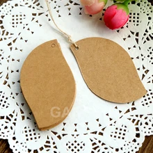 7,3x4,1 см(со шнуром) крафт-бумага висячая бирка лист форма Закладка Свадебные ярлыки поставки(ss-1232