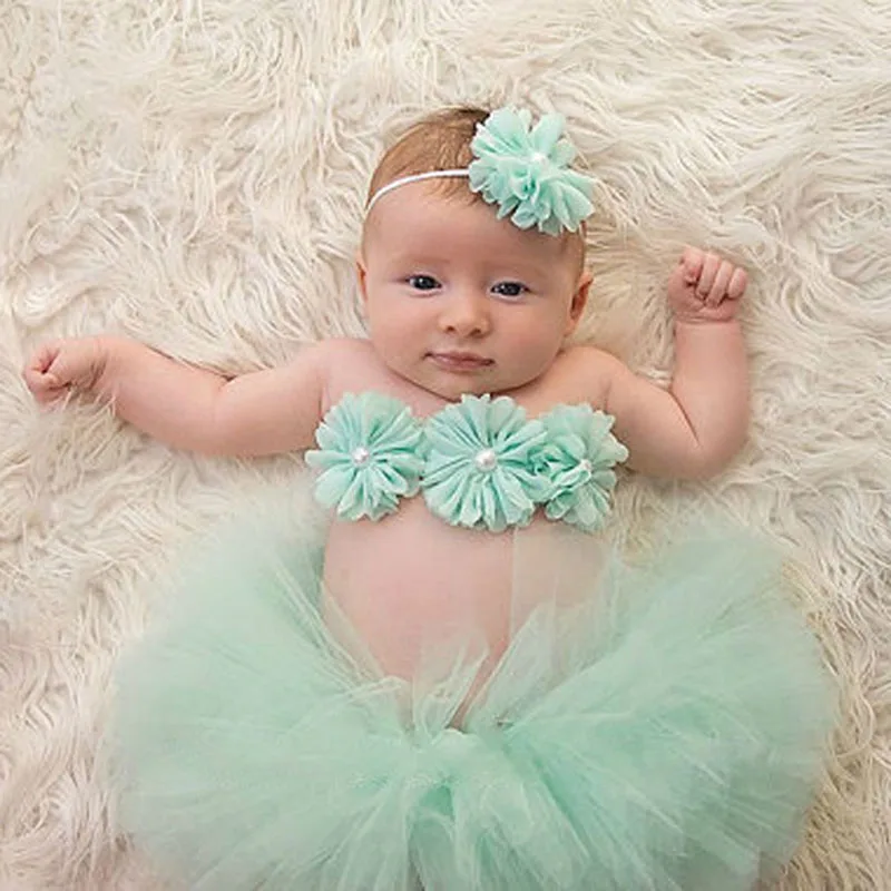 Sweet Newborn Baby-Girl Tutu Skirt /& Flower Headband Photo Prop Costume EKQ