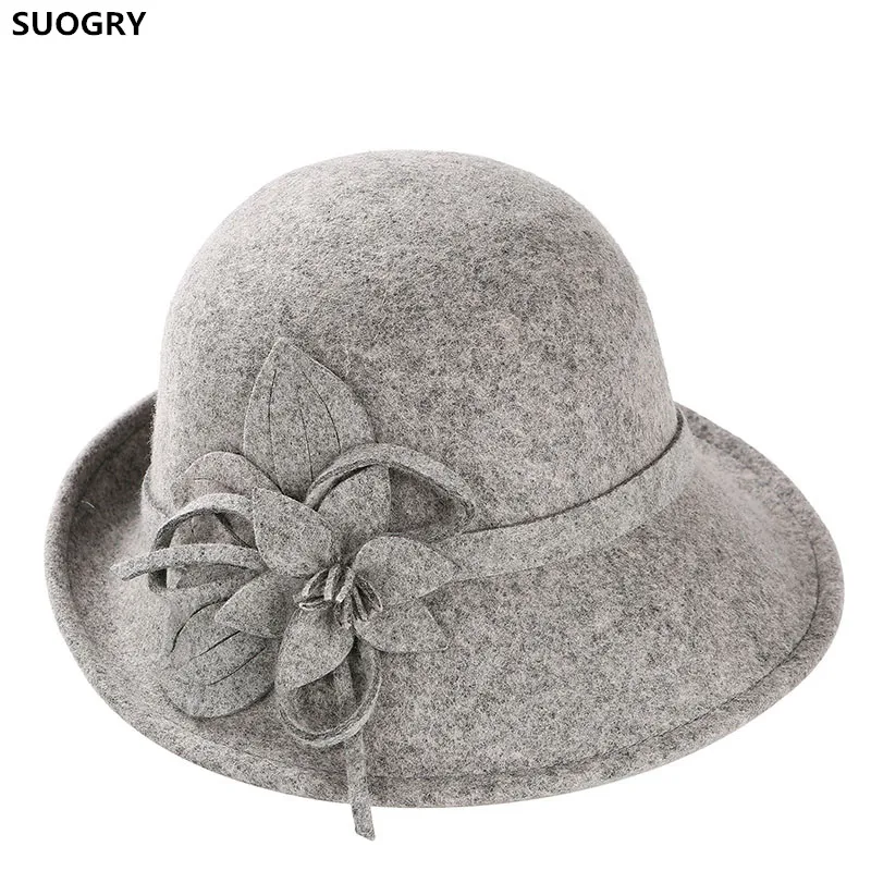Comprar SUOGRY Noble lana sombreros para mujer sombrero moda lazo Gorro con nudo Vintage elegante gorra femenina marca suave chicas chapou venta al por mayor