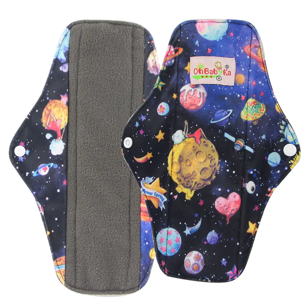 

5Pcs Washable Sanitary Towel Cloth Menstrual Pads Reusable Sanitary Pad Absorbent Reusable Charcoal Cloth Bamboo Menstrual Pads