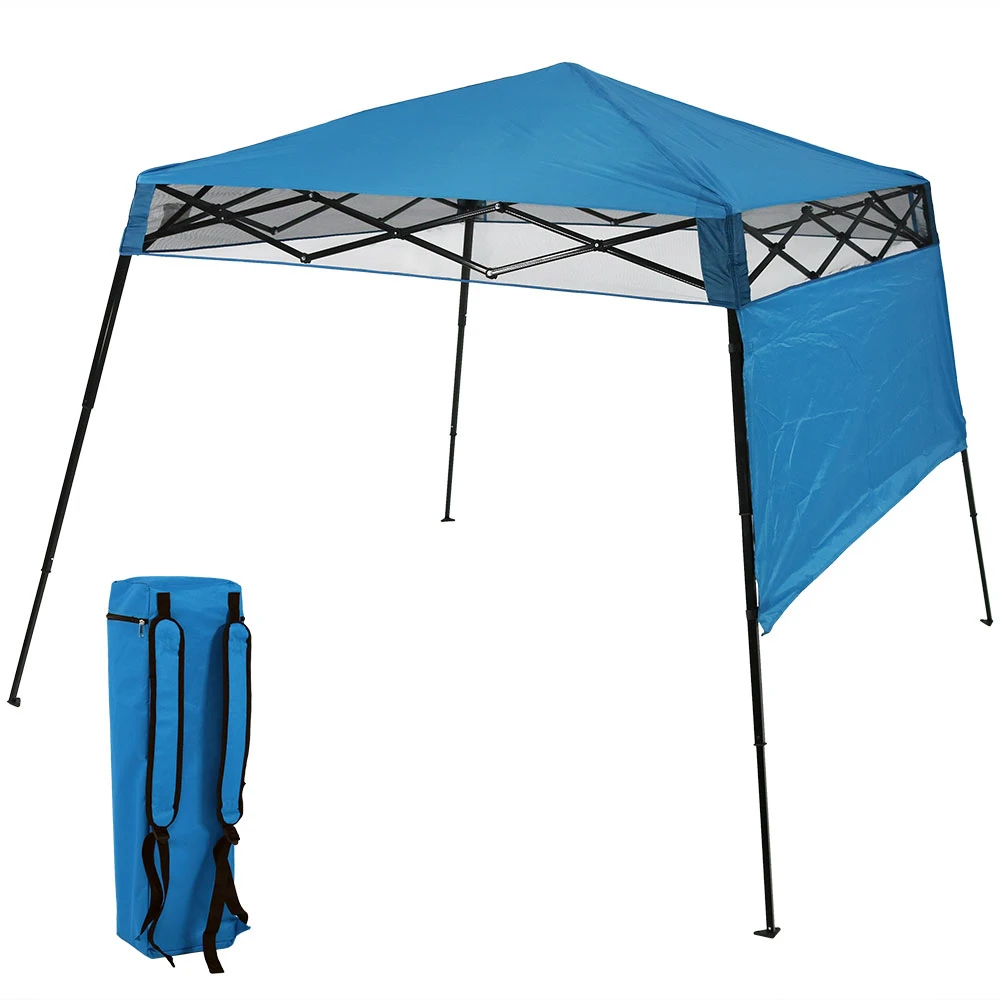 Sunnydaze Compact Quick-Up Slant Leg Instant Pop-Up Backpack Canopy, 6 x 6 Foot Top, 7.5 x 7.5 Foot Bottom (2)