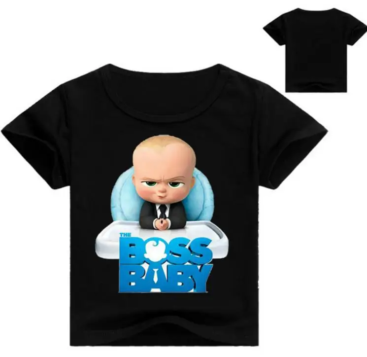 BOSS BABY/детская одежда Топ для девочек и мальчиков короткие футболки для подростков, повседневные рубашки для малышей, костюм детская одежда, футболка, топы