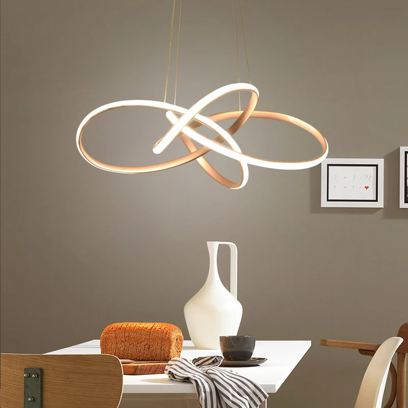 

Aluminum hanging lamp Modern Led Pendant Lights For bedroom Dining room kitchen Champagne gold Pendant Lamp nordic lamp