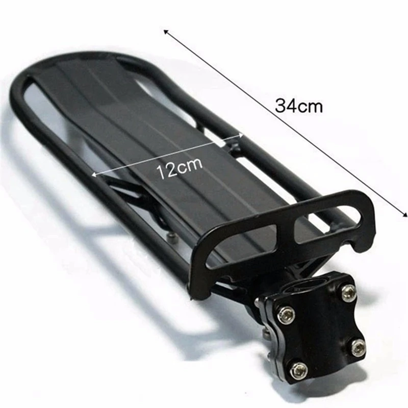 Alloy Rear Bicycle Pannier Rack Carrier Bag Luggage Cycle Mountain Bike Black