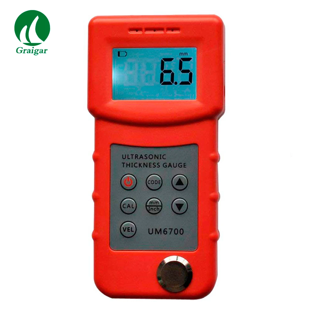 

UM6700 Ultrasonic Thickness Gauge Metal Thickness Meter Tests Ultrasonic Wave Well-conductive Materials 1.0-280mm, 0.05-11.8inch