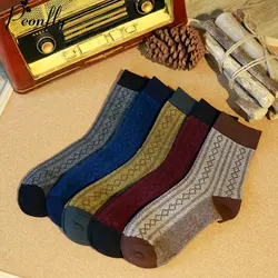 Tube Socks Men's Classic Lozenge Socks Man Brand All-Match Cotton Socks Men Business High Quality 5 paris/lot