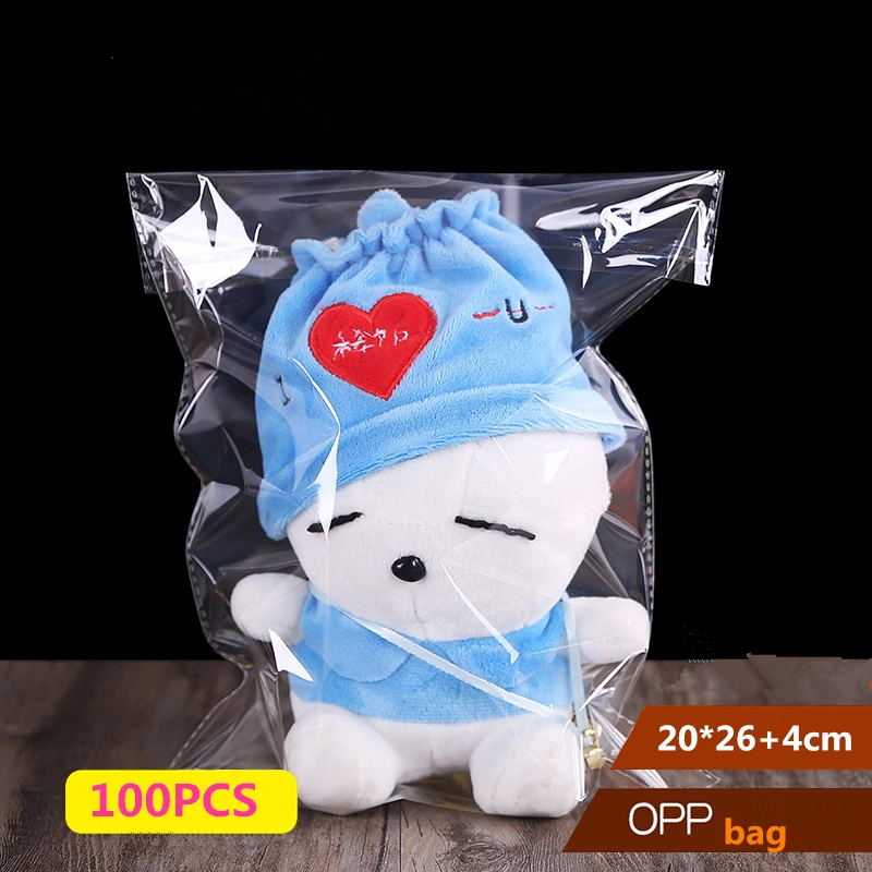 

100Pcs Storage Bags Clear Self Adhesive Seal Plastic Packaging Bag Resealable Cellophane OPP Poly Bags Gift Bags