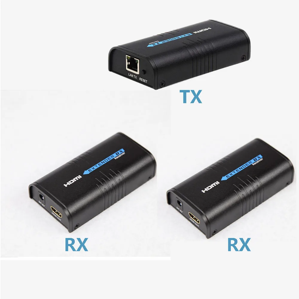 1x2 HDMI Splitter 1 Transmitter to 2 Receivers 1080P HDMI Extender Over