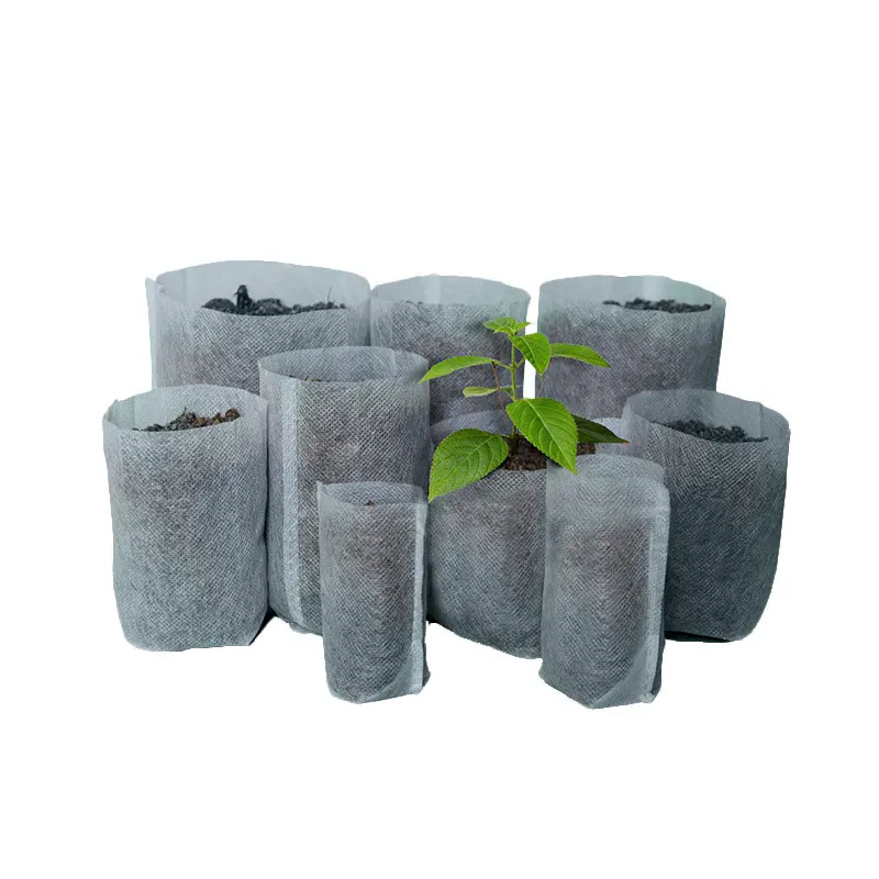 

100pcs/Set Biodegradable Non-Woven Nursery Bags Plant Grow Bags Fabric Seedling Pots Eco-Friendly Aeration Planting Bags x