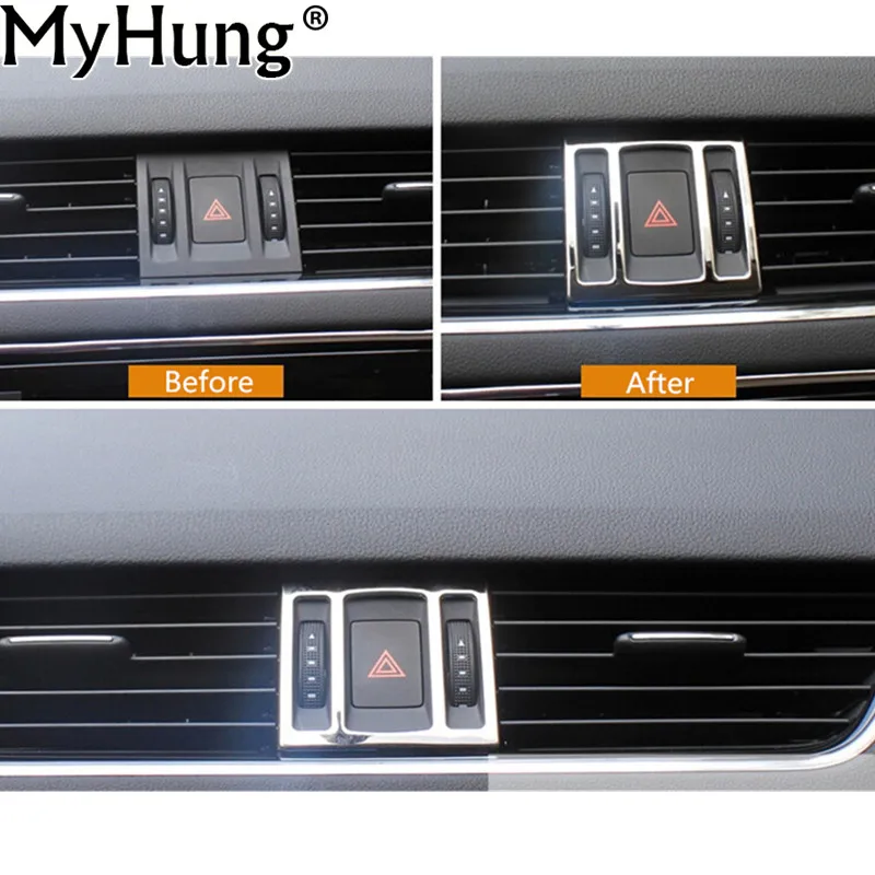 

High quality Car Styling for Skoda Octavia A7 kit ABS chrome middle Car vent outlet decoration trim auto accessories 1pc