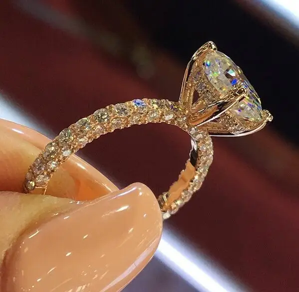 

2019 New Fashion Women Ring Finger Jewelry Rose Gold /Sliver /Gold Color Rhinestone Crystal Rings 6/7/8/9/10 Size