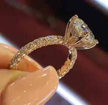 2019 nova moda feminina anel dedo jóias rosa ouro/tira/cor do ouro strass cristal anéis 6/7/8/9/10 tamanho(China)