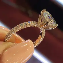 2019 nuevo anillo para mujeres de moda joyería de dedo oro rosa/plata/oro Color Rhinestone anillos de cristal 6/7/8/9/10 tamaño