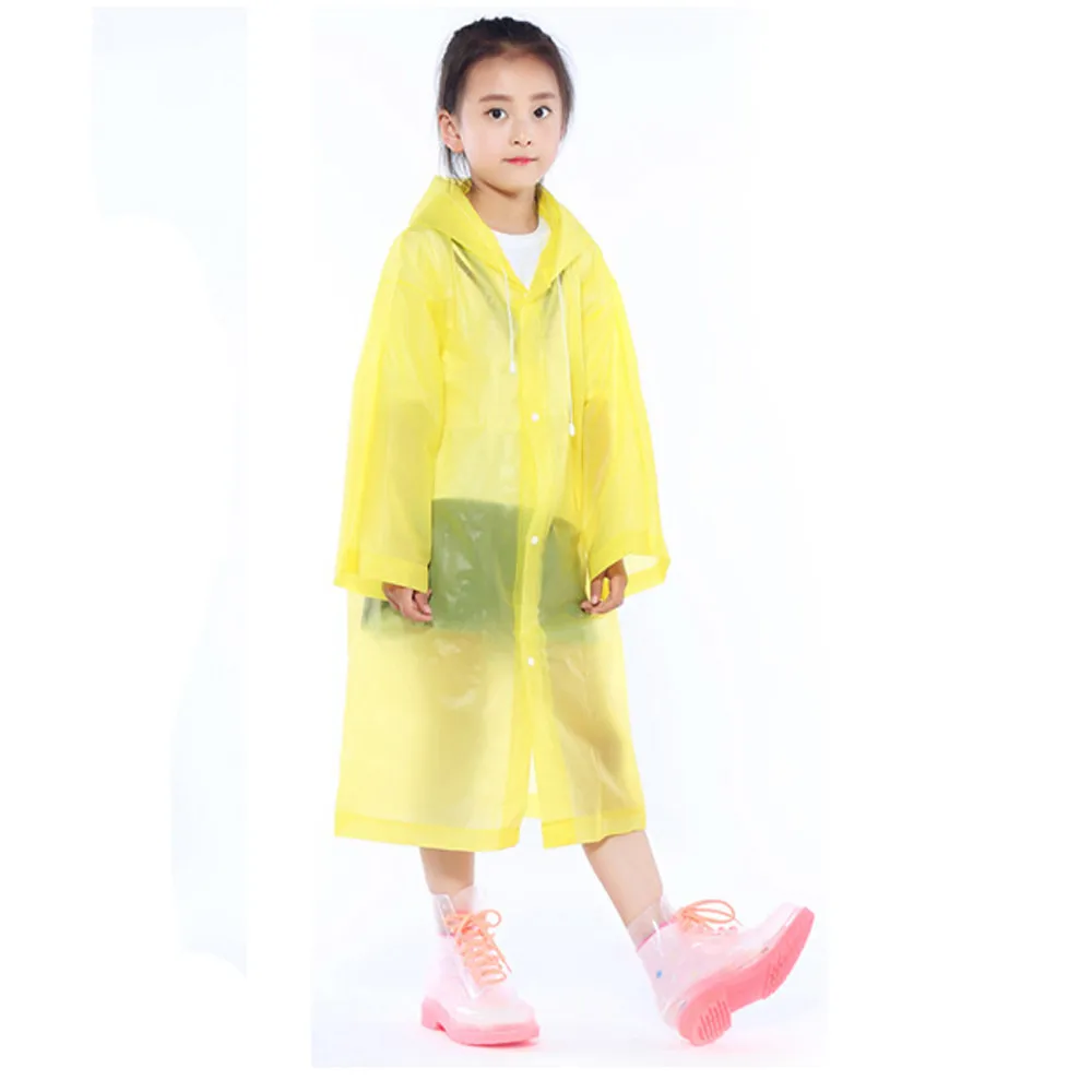 1 шт. портативные многоразовые плащи для детей, ветрозащитные дождевые пончо для детей 6-12 лет - Цвет: Yellow