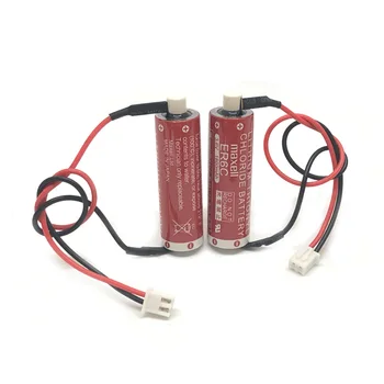 

10PCS/LOT New Original Version MAXELL AA 14500 ER6C 3.6V Lithium Battery PLC Batteries With Two - Hole White Plug