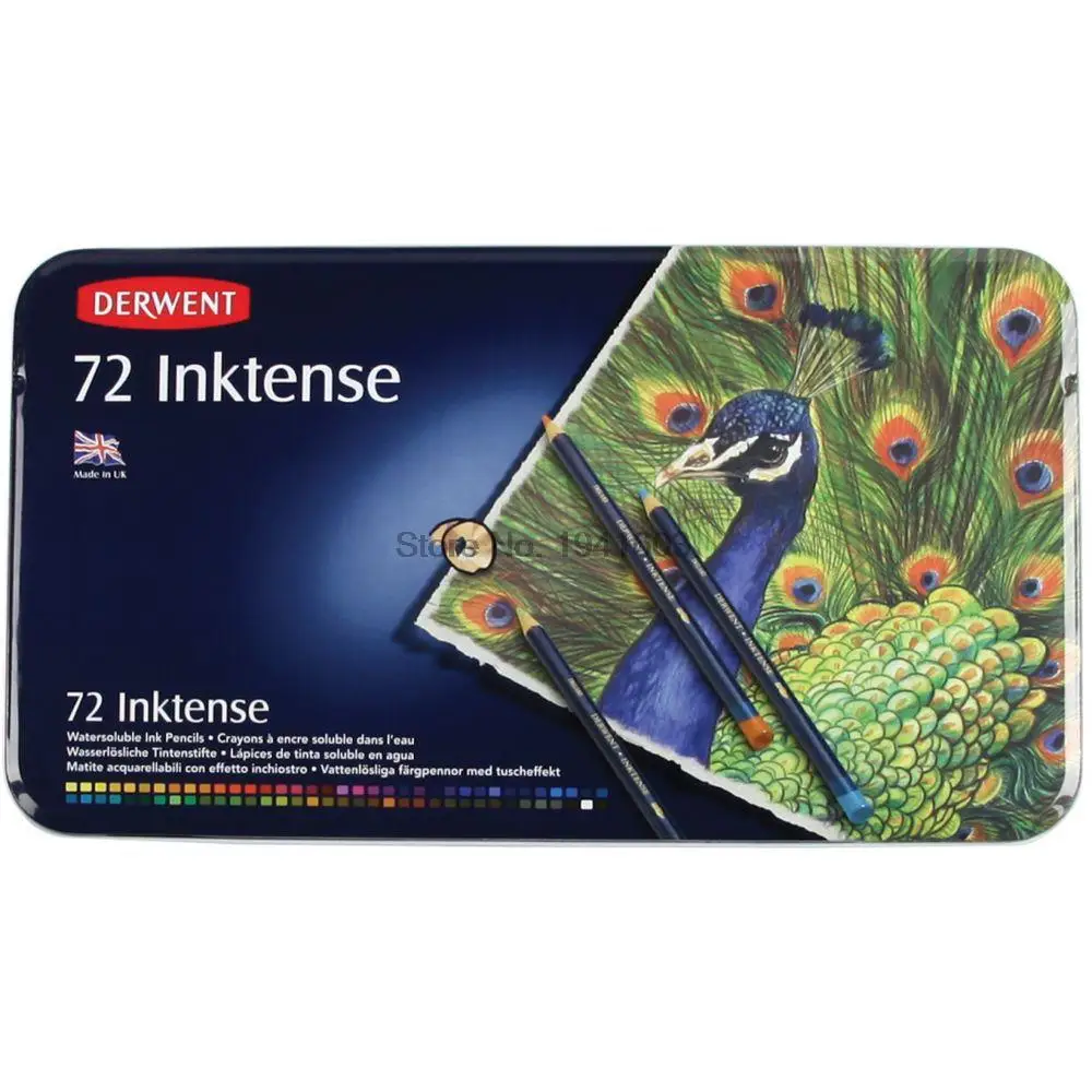 Solúvel para a Pintura Inktense Derwent Lápis Lata Set-lápis Rotulador 72 Pçs – Set