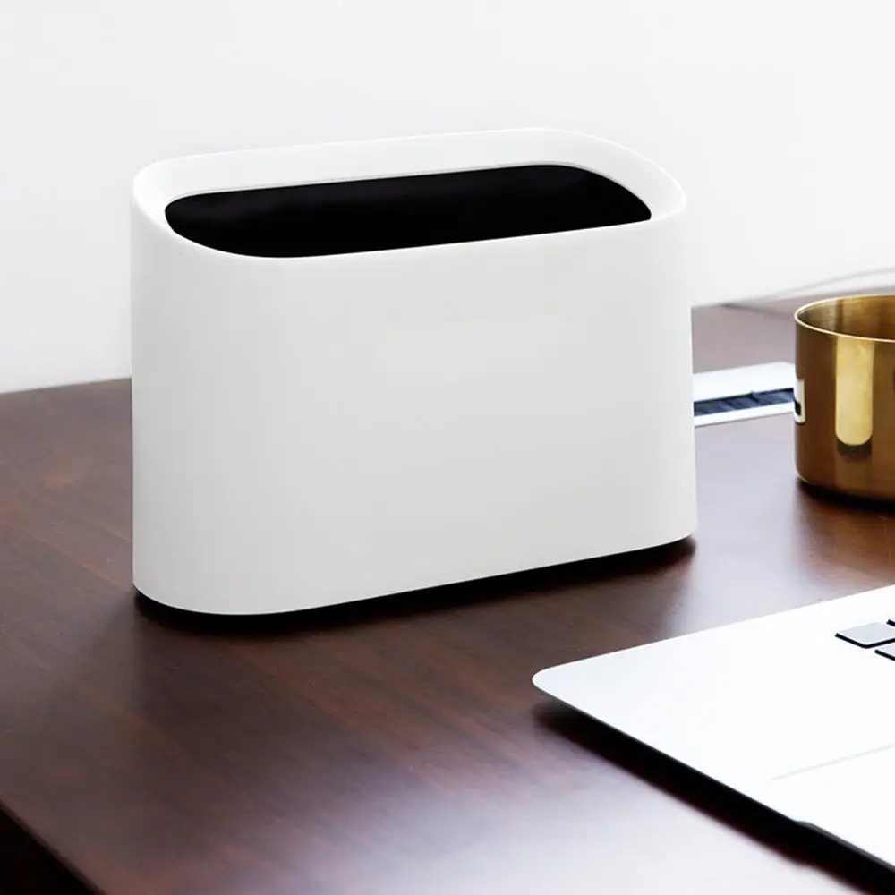 C Trash Rack Storage Modern Oval Shatter-Resistant Plastic Mini Waste Bin Desktop Car Trash Bin Small Trash Can Wastebasket - Цвет: C