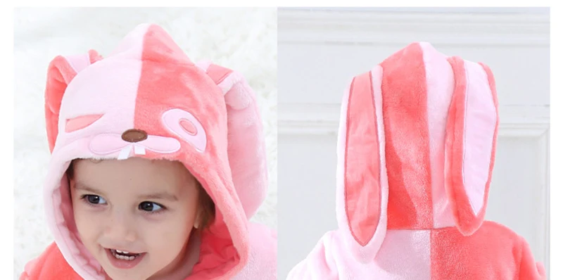 Детская Пижама для ролевых игр; Одежда для новорожденных; комбинезон с кроликом; комбинезон с капюшоном; зимняя одежда для сна для мальчиков и девочек