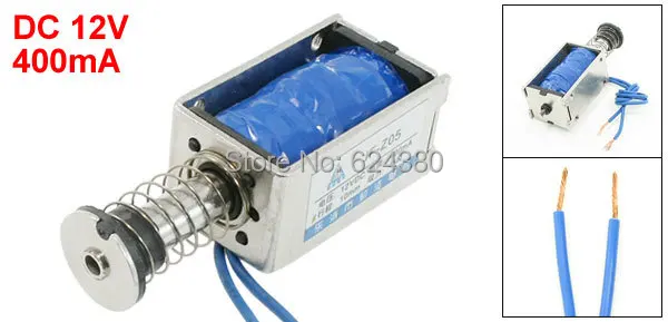 

Solenoid Electromagnet 12V DC 400mA 10mm Stroke 45N 4.5Kg 9.9LB Force Open Frame Type