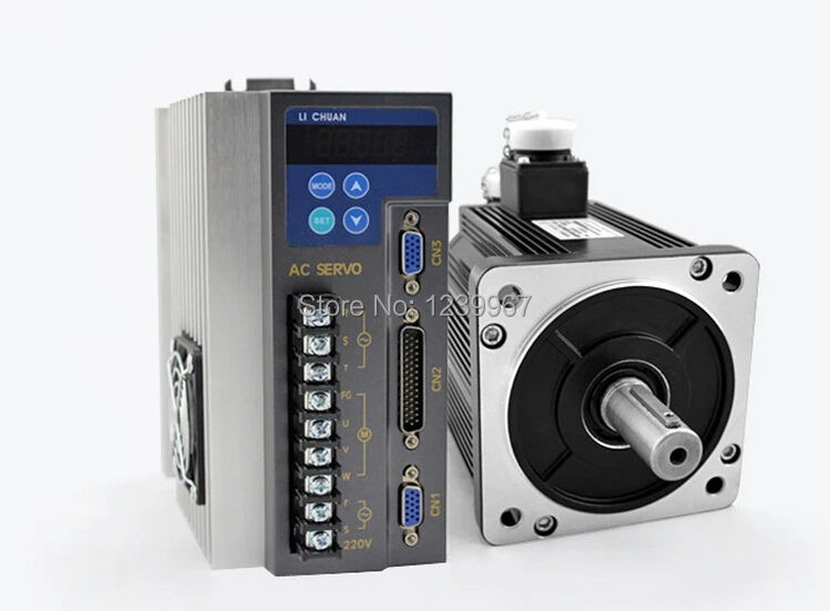 

130mm 1KW 1000rpm AC Servo Motor Drive Kit 10Nm 3-phase 220V Modbus with 3M Cables CNC Machine New in box