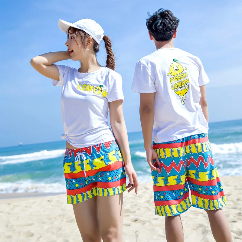 Для влюбленных пляжная одежда для медового месяца мужская и женская хлопковая