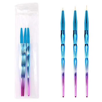 

CHNRMJL 3Pcs/set 7/9/11mm Nail Art Pen Painting Flower Drawing Brush Line Spire Design Acrylic UV Gel Polish Tips Manicure Tool