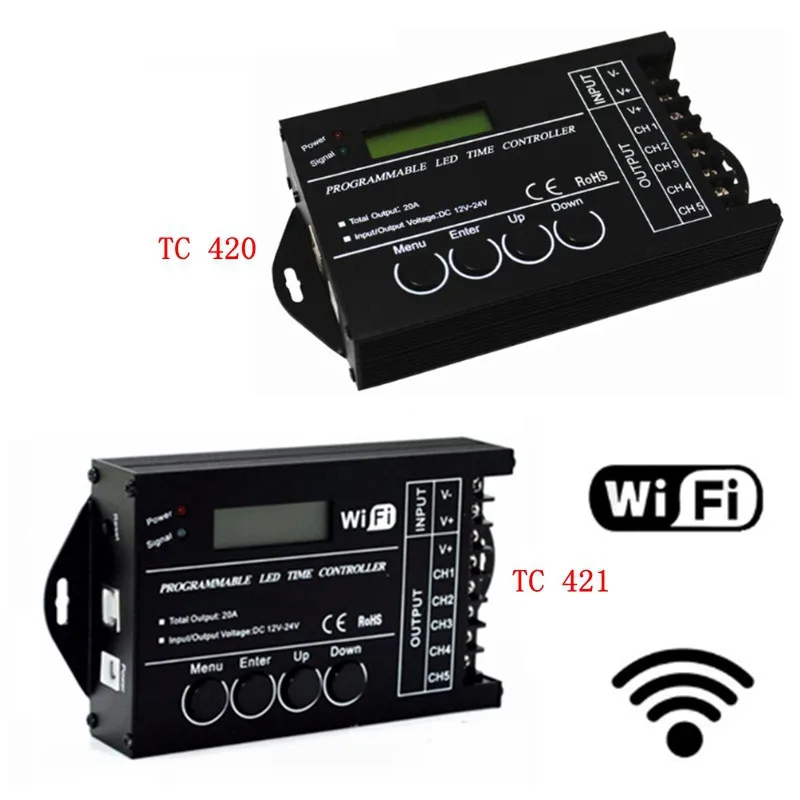 Модернизированный TC420 TC421 программируемый по времени 5 CH выход светодиодный светильник, широко используемый в аквариумах, аквариумах, растениях