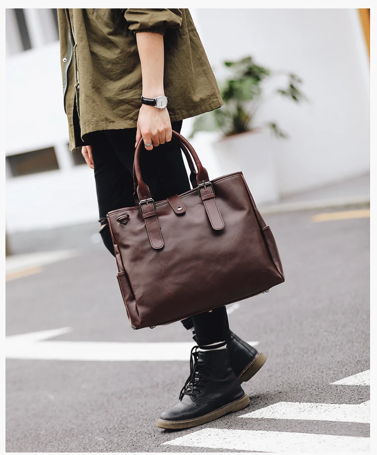 Новый деловой мужской портфель, повседневная набивная Большая вместительная сумка, Мужская трендовая сумка-мессенджер, 14 дюймов, портфели