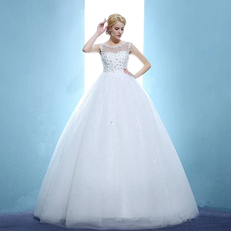 Платье Vestido De Noiva Новая Коллекция корейский customzied модные бальное платье Кружево свадебное платье пикантные Свадебные Винтаж Свадебные платья