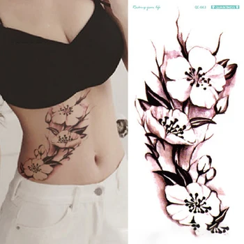 

Temporary Tattoo Sticker Waterproof Sexy Flower Rose Fake Tatoo Tatouage Flash Tatto Hand Foot Arm Belly For Women Girl Female