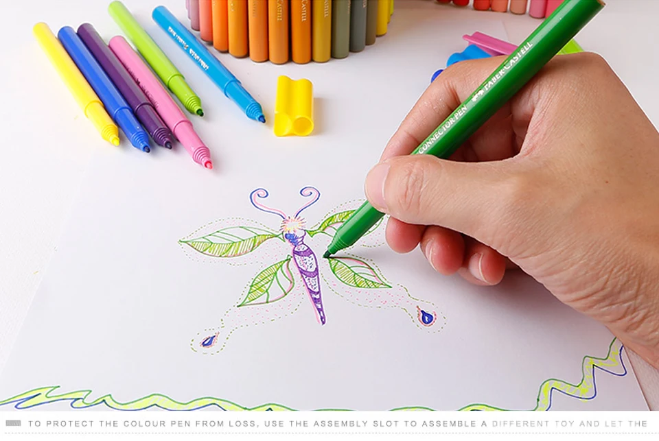 Marcador da Arte do Caminhão do Conector da Pena Ideal para Livros Adultos da Coloração das Crianças 33 da Aguarela da Ponta de Faber Castell Manga Quadrinhos Presente 24 Marcadores da arte