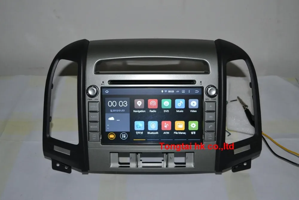 Best 7" Android 7.1 for hyundai SANTA FE 2006 2012 car DVD radio player  3 hole,gps navigation,3G,BT,Wifi,2GB Russian,english 21