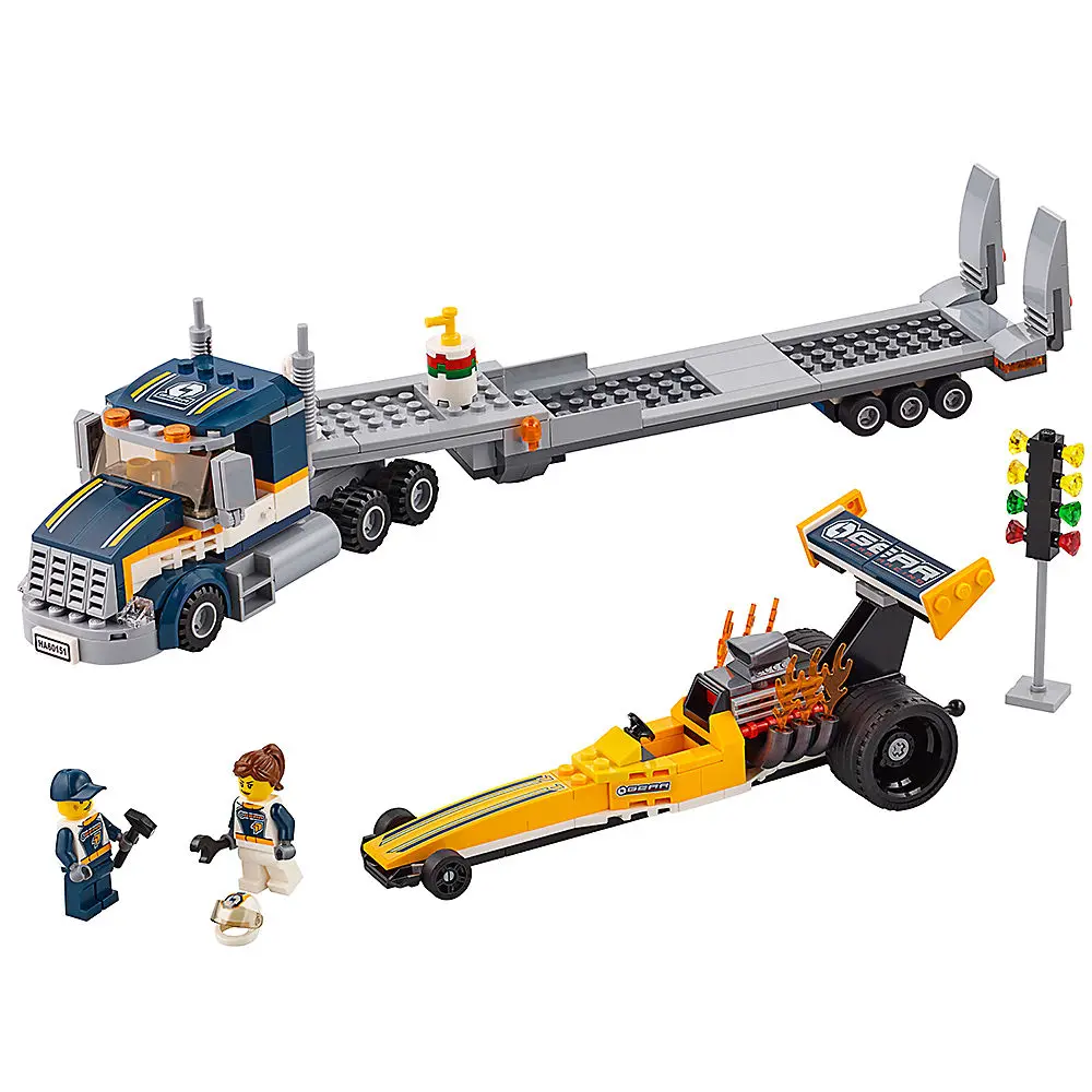 Dragster Transporter City Great Vehicles 60151 строительные блоки кирпичи модель автомобиля игрушки