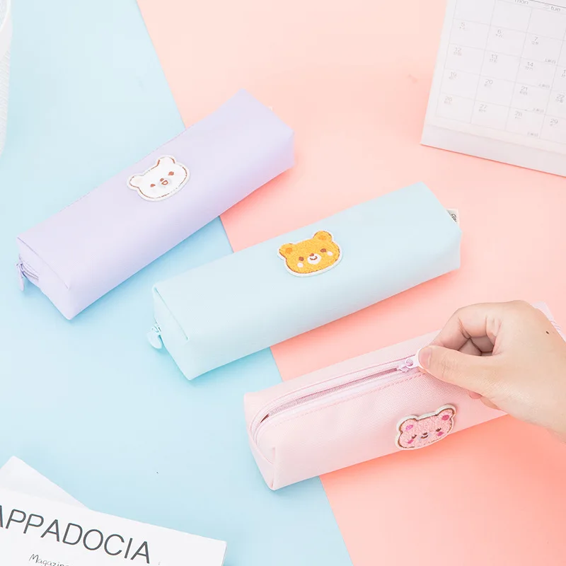 

DELI Embroidery Pencil Bag Estuche Escolar Pencil Pouch Kawaii Pencil Cases High Quality Canvas Pupil Pencil Bag School Supplies