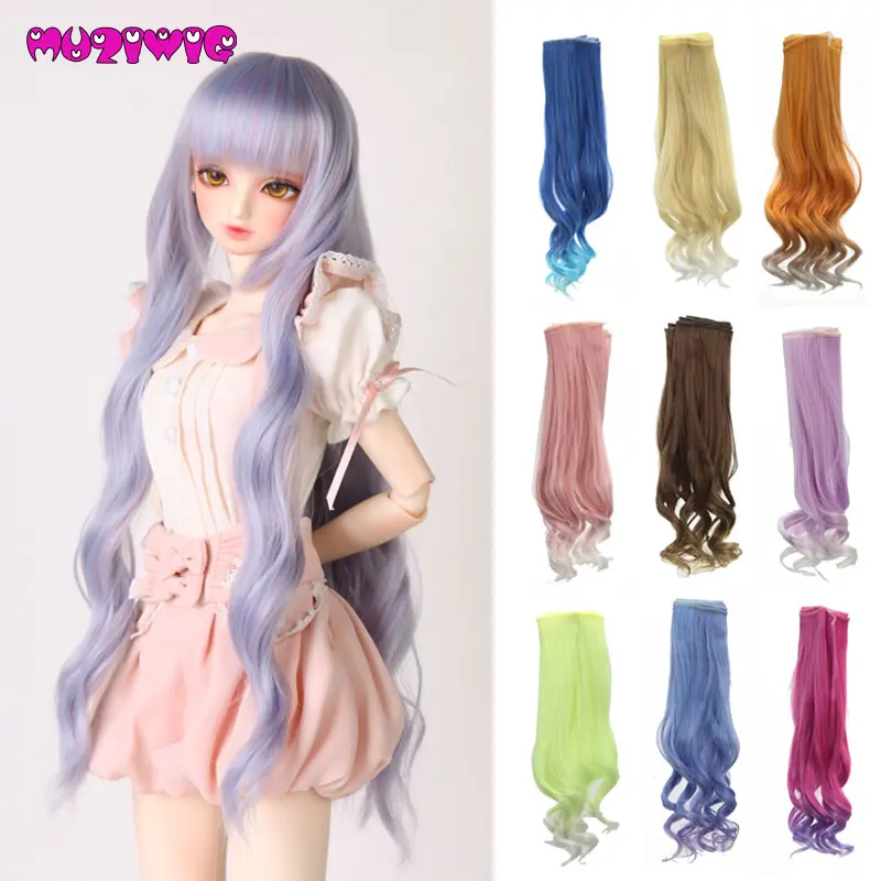 

1pcs 25*100cm High Temperature Fiber Fashion Loose Wave Curly Doll Hair Extensions for DIY 1/3 1/4 1/6 BJD SD Doll Wigs