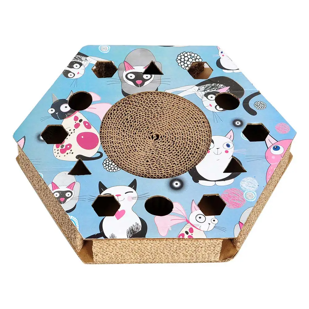 Hoopet игрушка для Когтеточка для котят коврик гофрированная точилка для когтей коврик забота о когтях Звуковой шар Круглые игрушки игровые принадлежности - Цвет: Hexagon