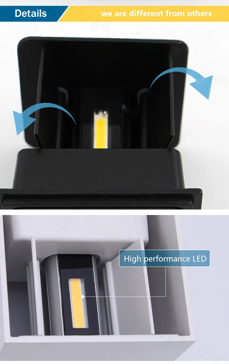 Светодиодный светильник на открытом воздухе, IP65 регулируемый водонепроницаемый куб светодиодный настенный светильник, вверх и вниз садовый светодиодный настенный светильник черный белый серый 100-240 В