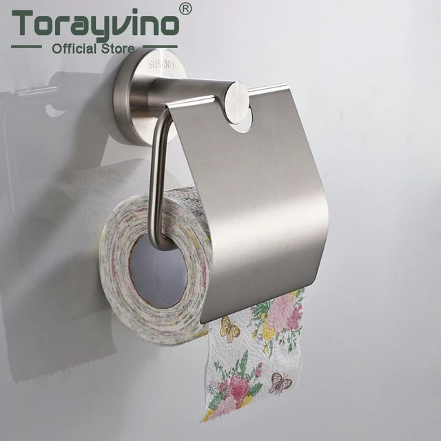 Torayvino Wall Mounted Nickel Brushed Chrome Stainless Steel Toilet Torayvino Wall Mounted Nickel Brushed Chrome Stainless Steel Toilet Paper Hanging Basket Holders Bathroom Hardware Accessories