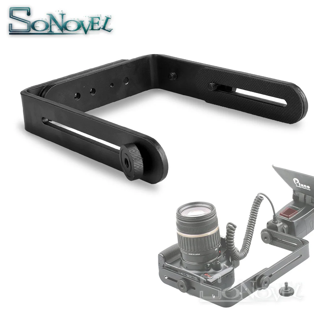 

Dual L Shape Camera Flash L Bracket bilateral frame twin double L-bracket Speedlite & DSLR Camera Holder/Mount, Photo Studio