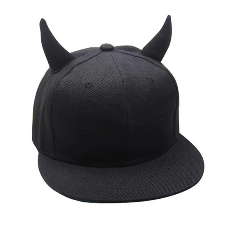 Novelty Cotton OX Horn Snapback Caps Men , Punk Snapback Baseball Caps