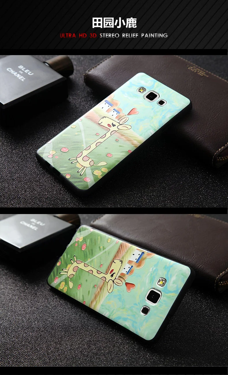 Роскошные 3D Рельеф Шкафы Для Samsung Galaxy A7 Случае YGOS Мобильный телефон Вернуться